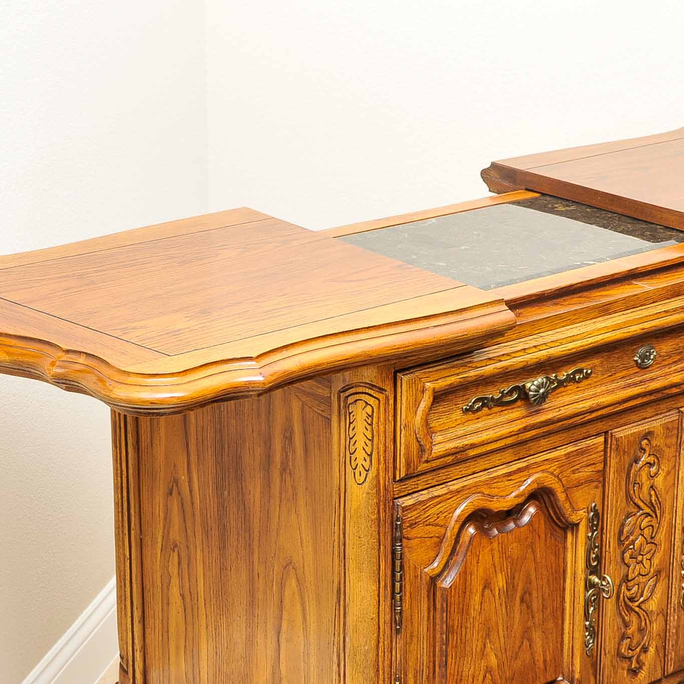 Oak Carved Buffet Table