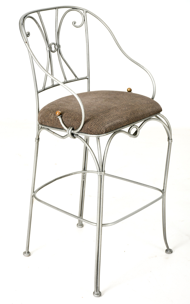 Three Contemporary Wrought Iron Barstools