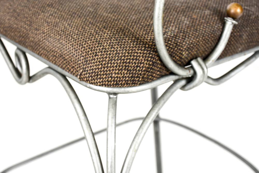 Three Contemporary Wrought Iron Barstools