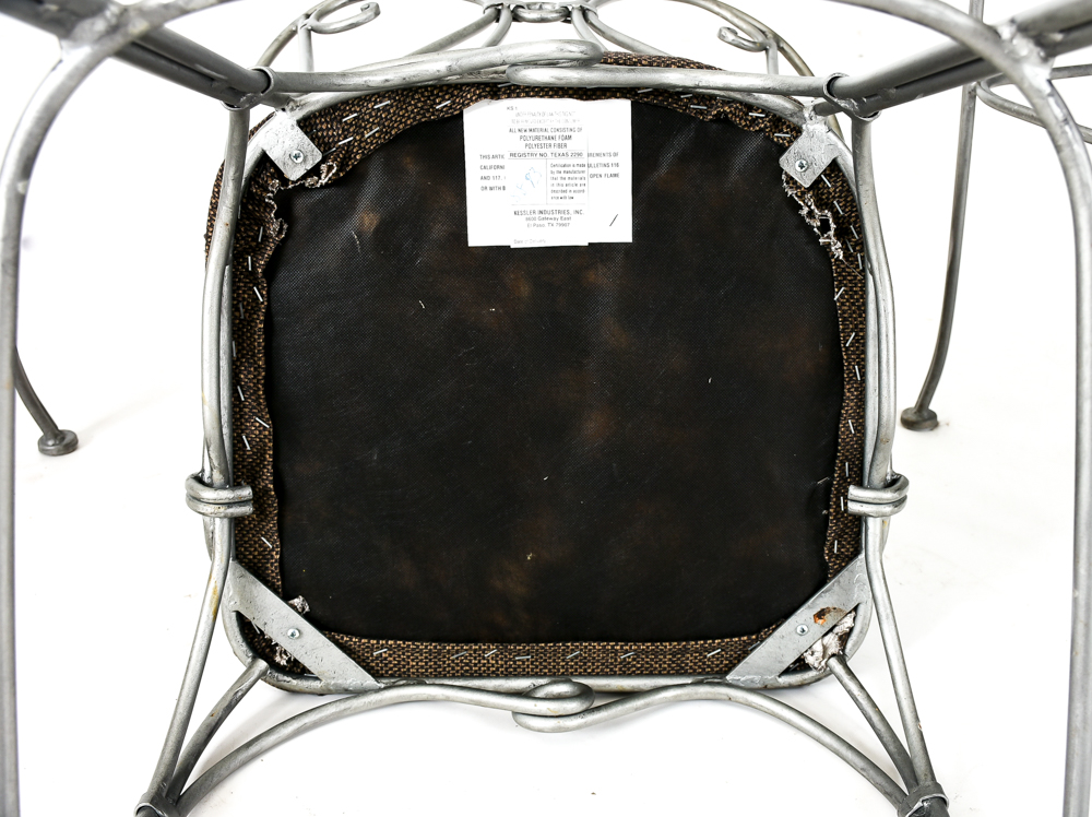 Three Contemporary Wrought Iron Barstools