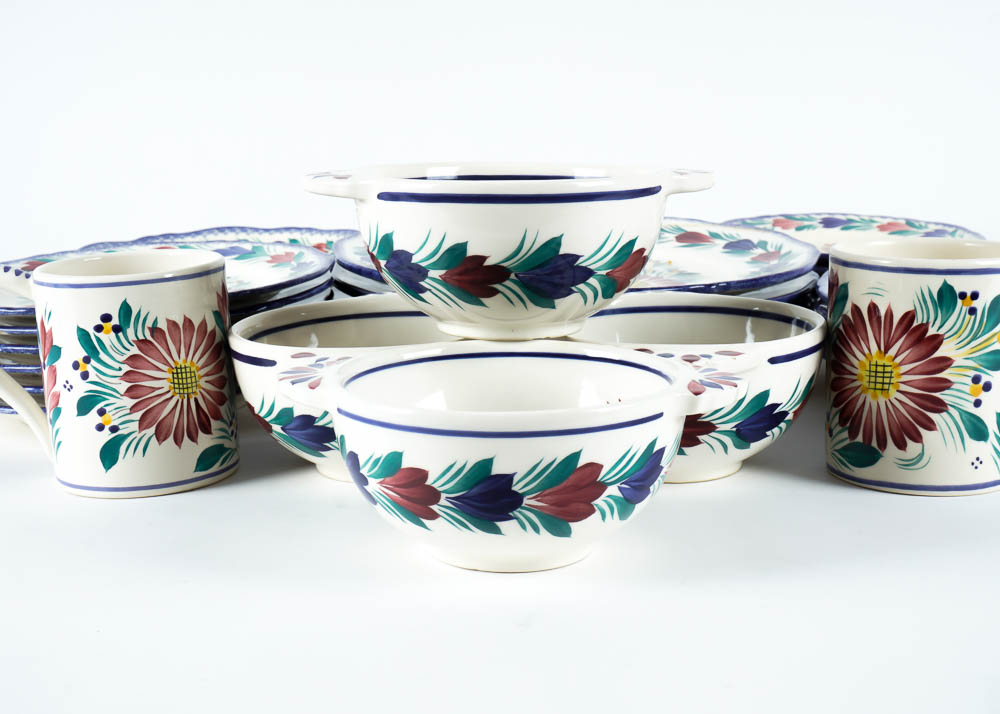 Henriot Quimper Fine China Set in "Fleuri"