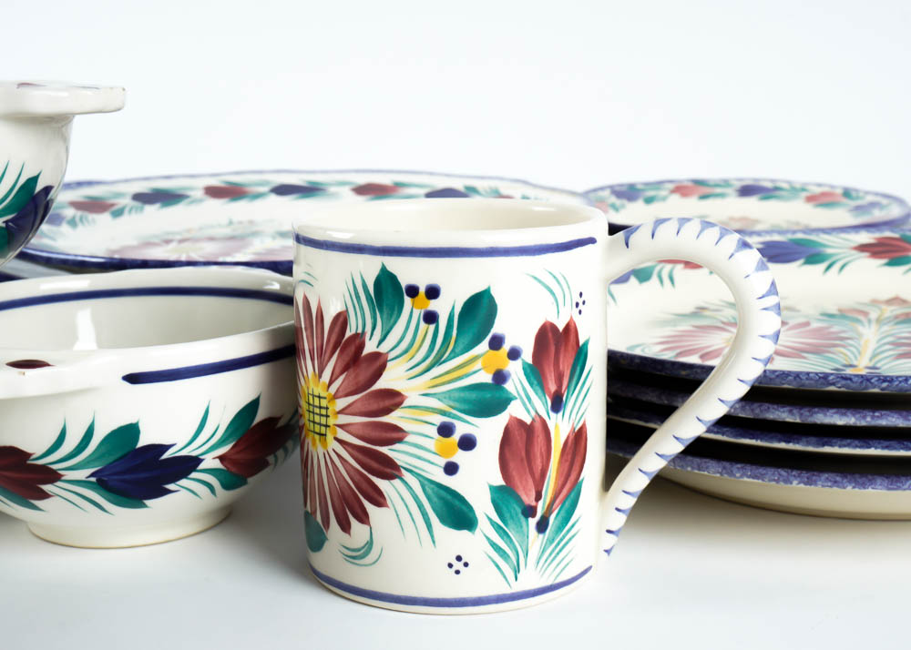 Henriot Quimper Fine China Set in "Fleuri"