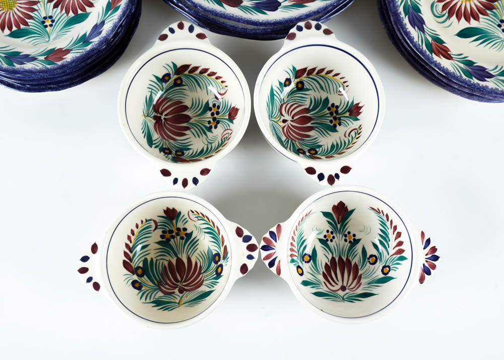 Henriot Quimper Fine China Set in "Fleuri"