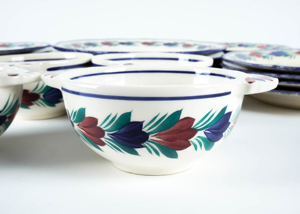 Henriot Quimper Fine China Set in "Fleuri"