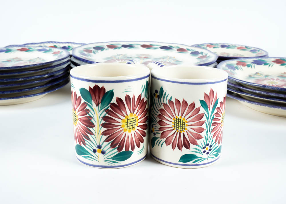 Henriot Quimper Fine China Set in "Fleuri"