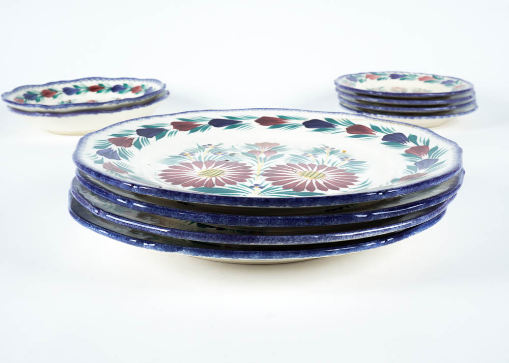Henriot Quimper Fine China Set in "Fleuri"