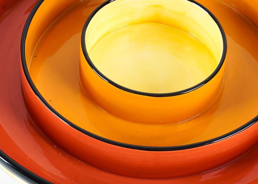 Bella Casa by Ganz Festive Ceramic Chip 'n Dip Serving Platter