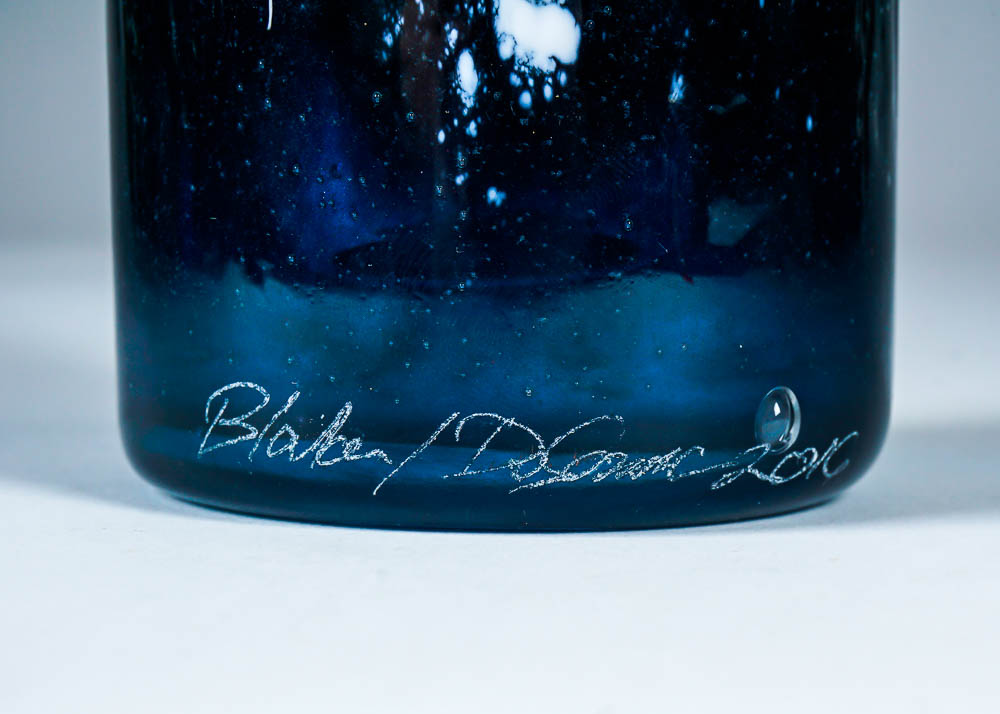 Hawaiian Surf Art Glass Vase by Paul Desomma and Mary Blaker