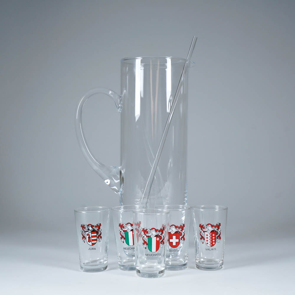 Williams-Sonoma Drink Pitcher and Shot Glasses
