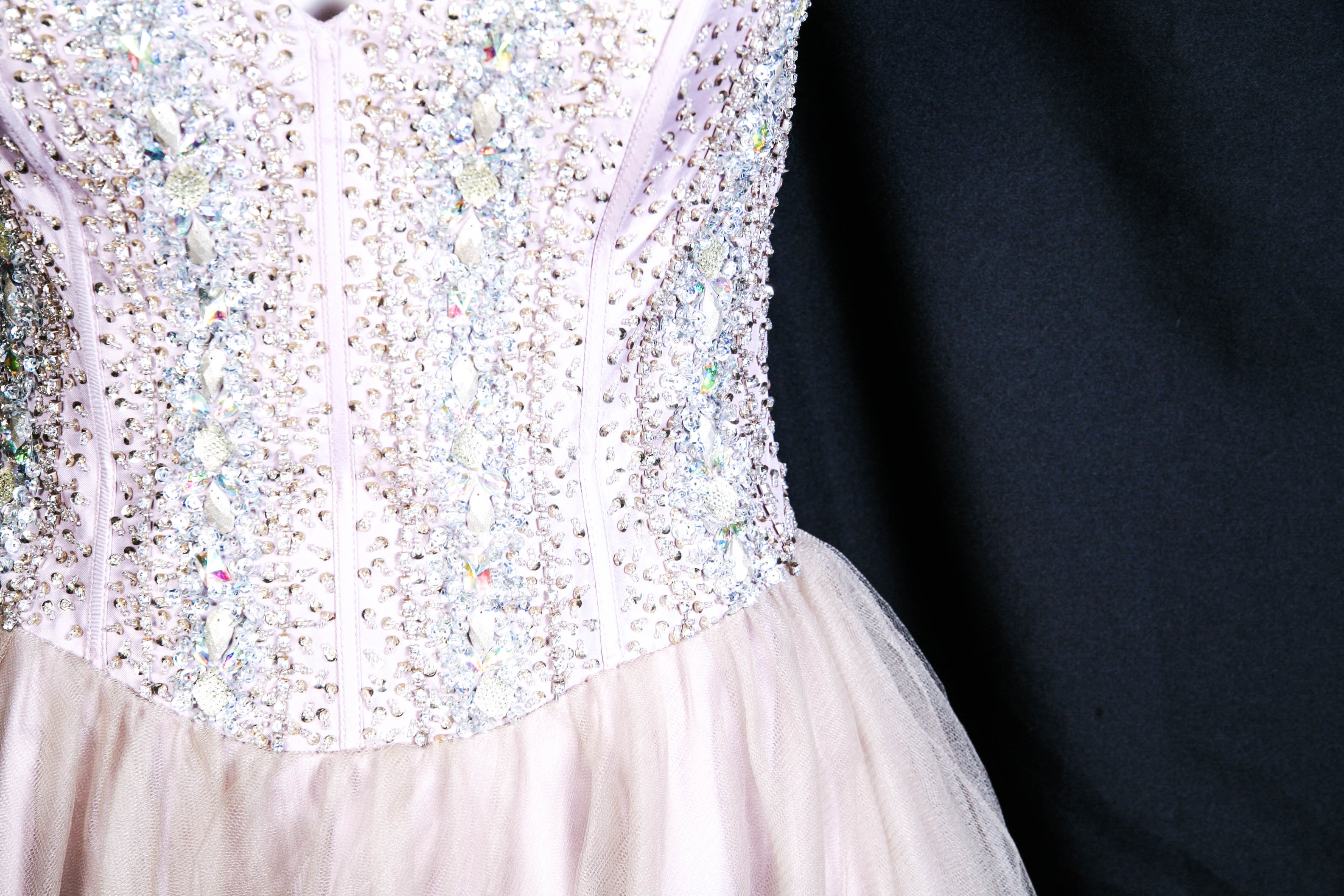 Terani Couture Beaded Dress with Tulle Skirt