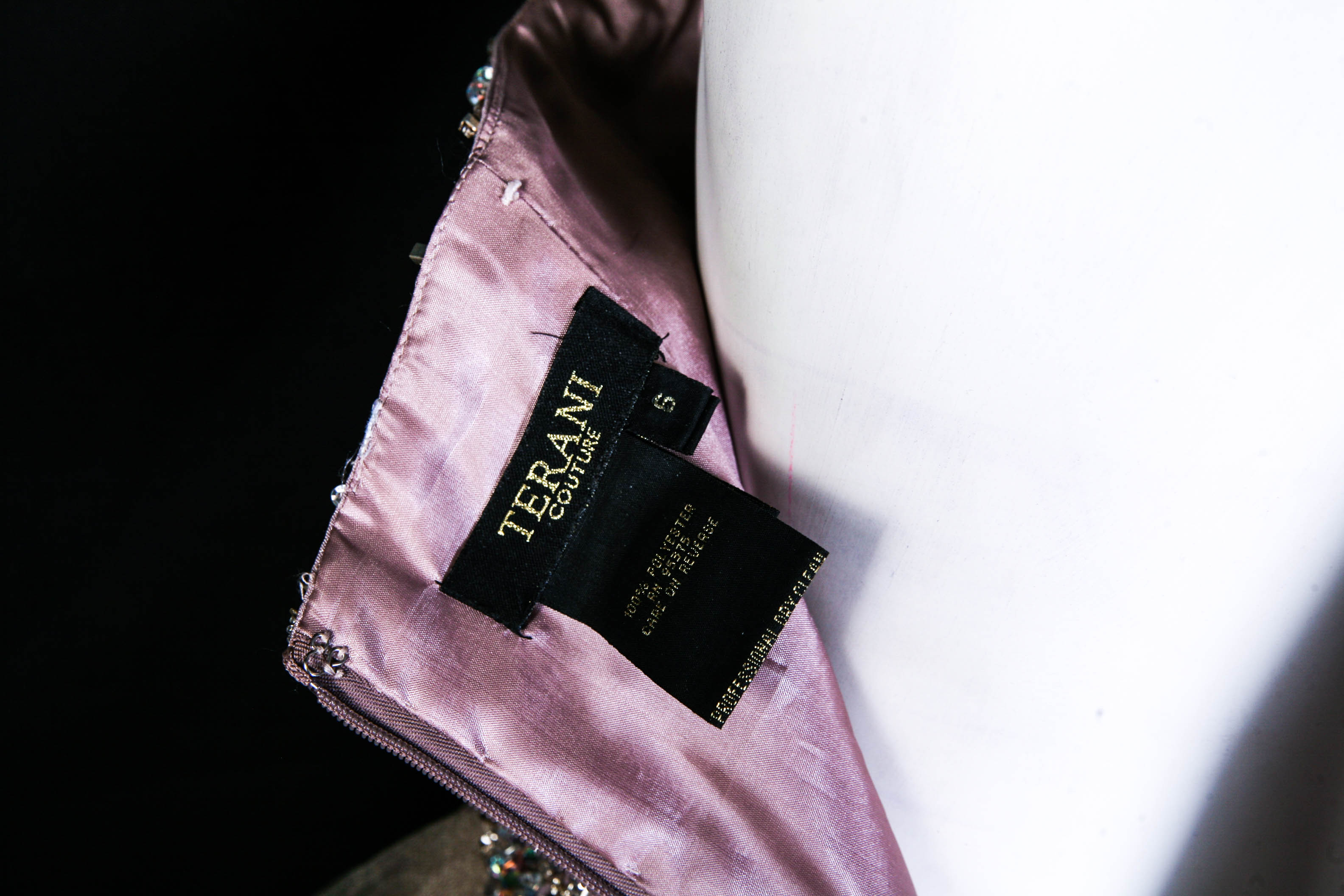 Terani Couture Beaded Dress with Tulle Skirt