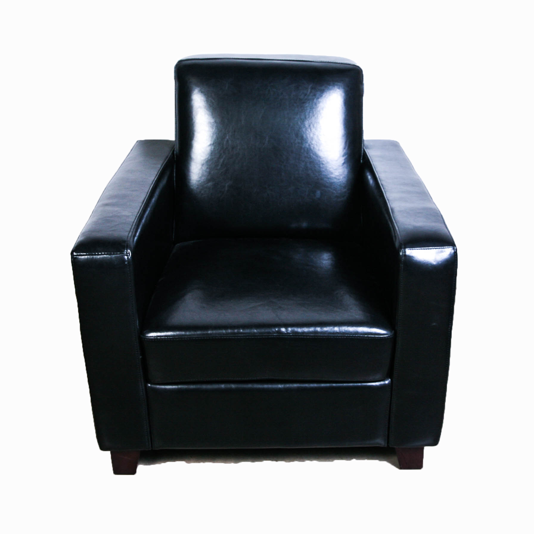 Black Vinyl Upholstered Club Chair