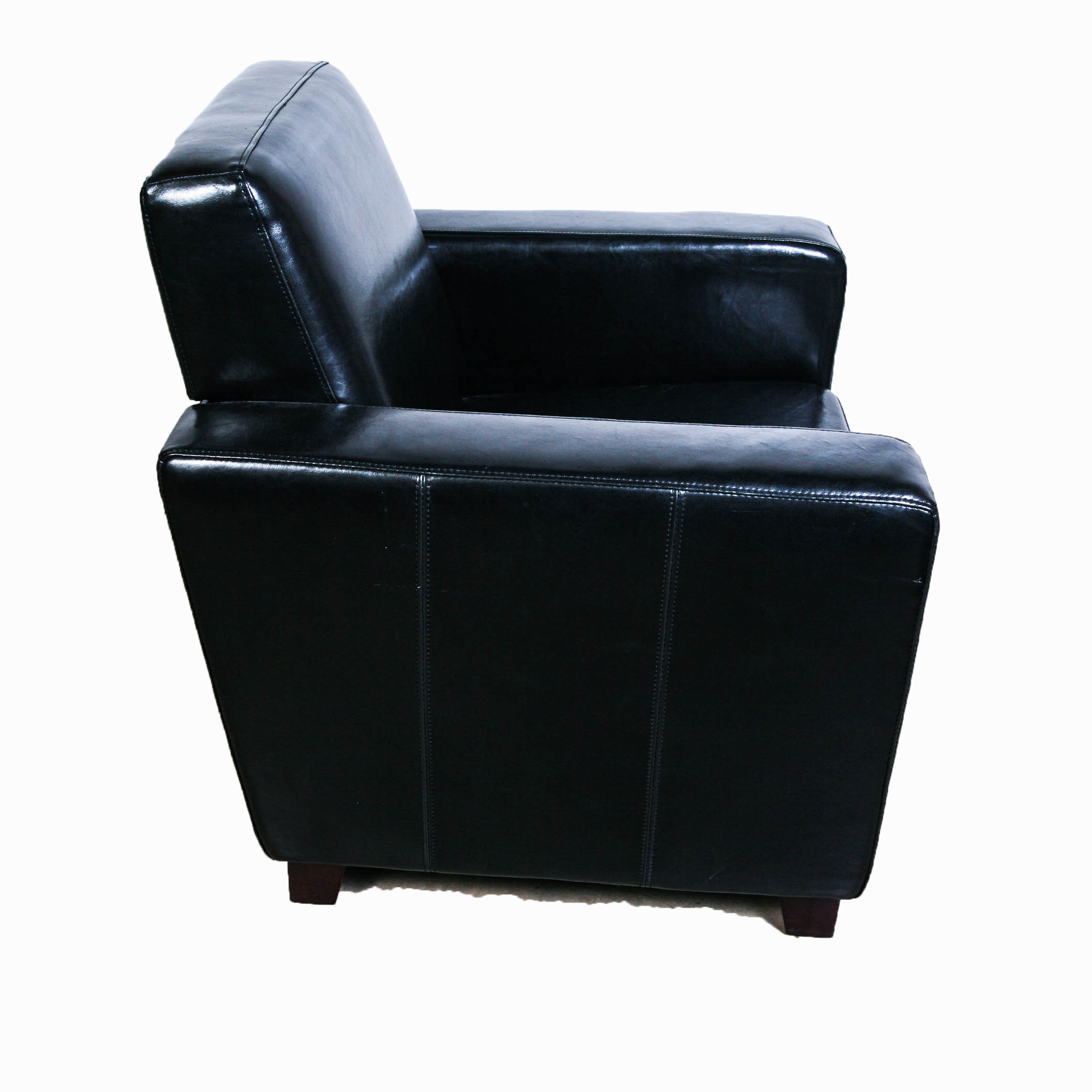 Black Vinyl Upholstered Club Chair