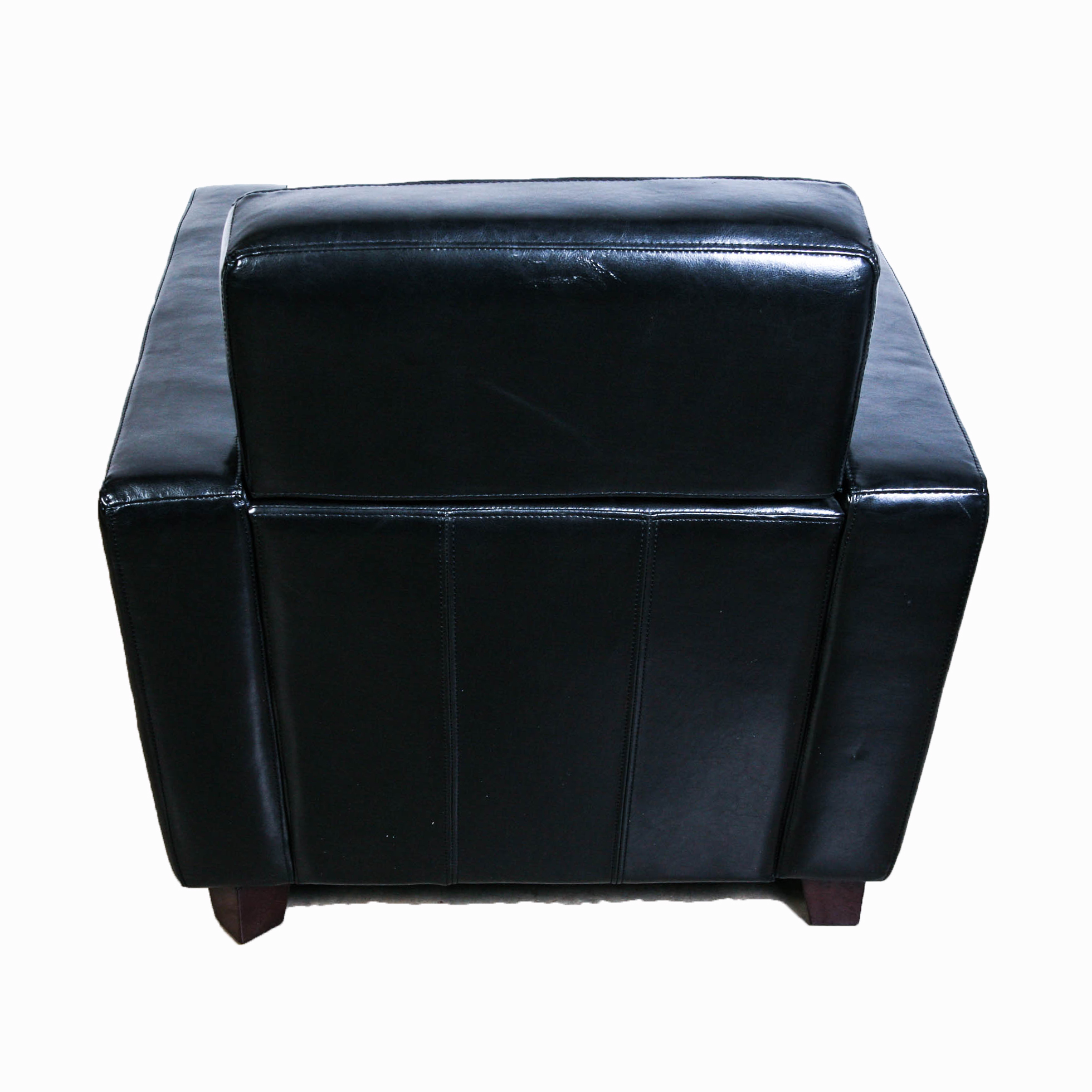Black Vinyl Upholstered Club Chair