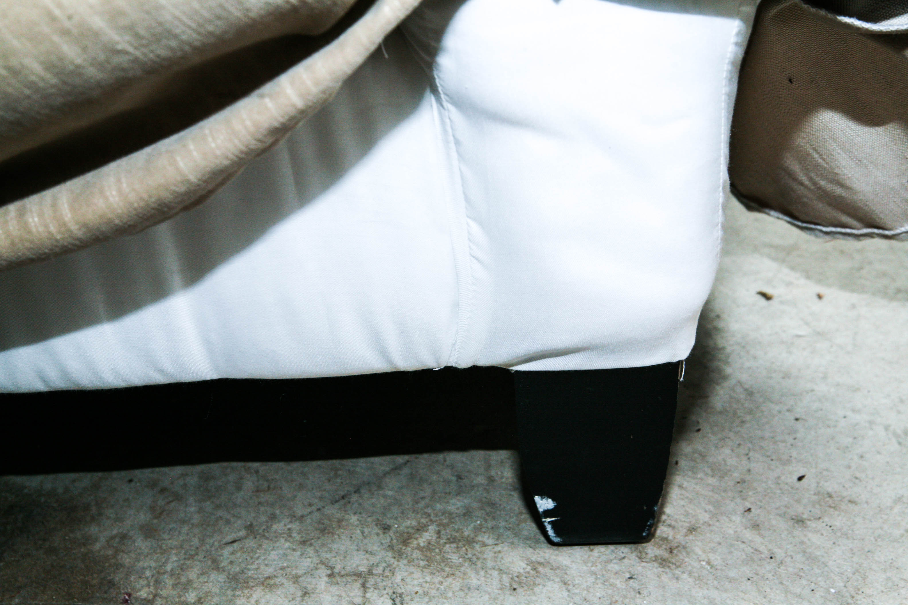 Couch in Camel Upholstery