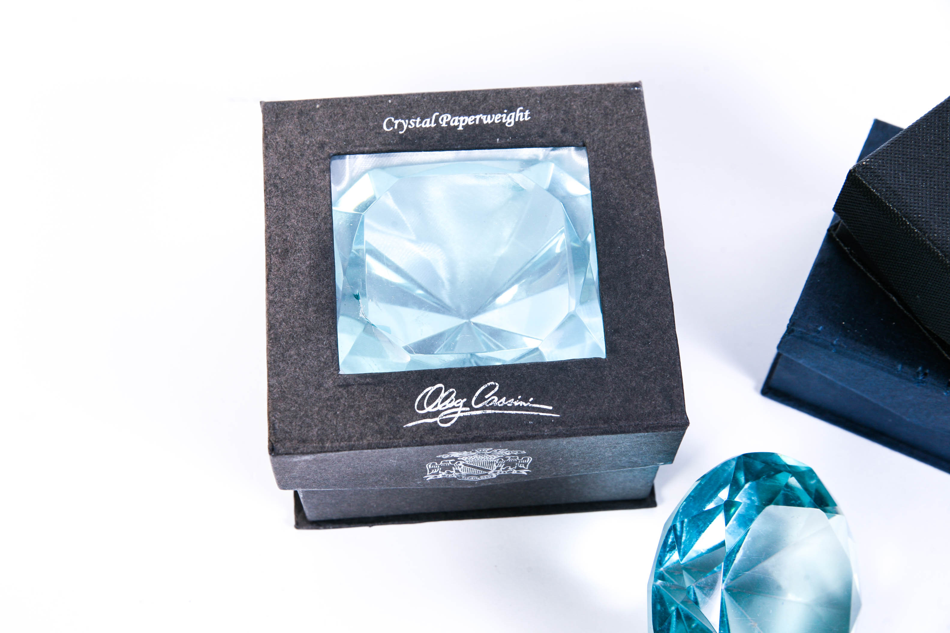Figural Diamond Crystal Paperweight by Oleg Cassini in Box