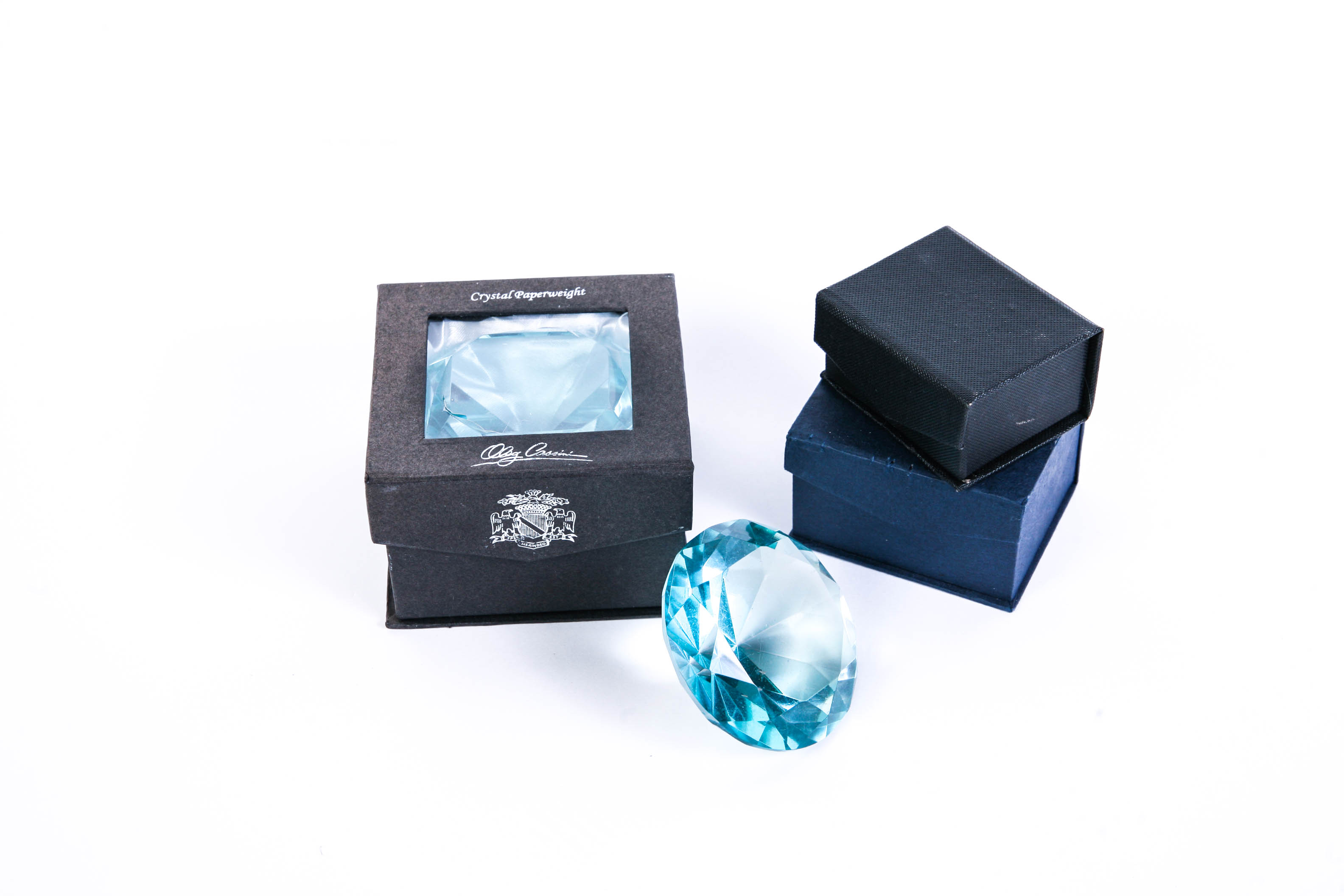 Figural Diamond Crystal Paperweight by Oleg Cassini in Box