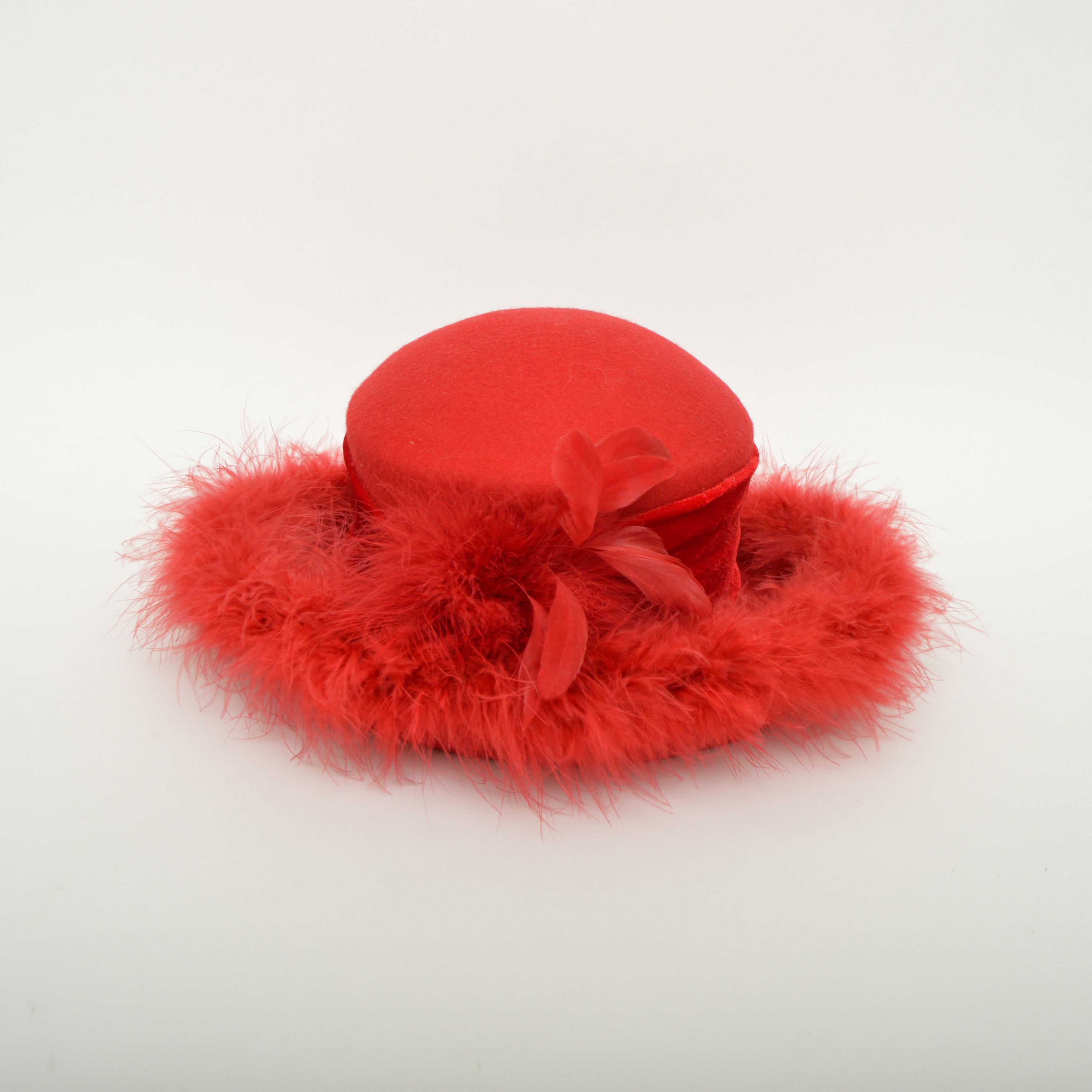 Red Feathered Derby Hat