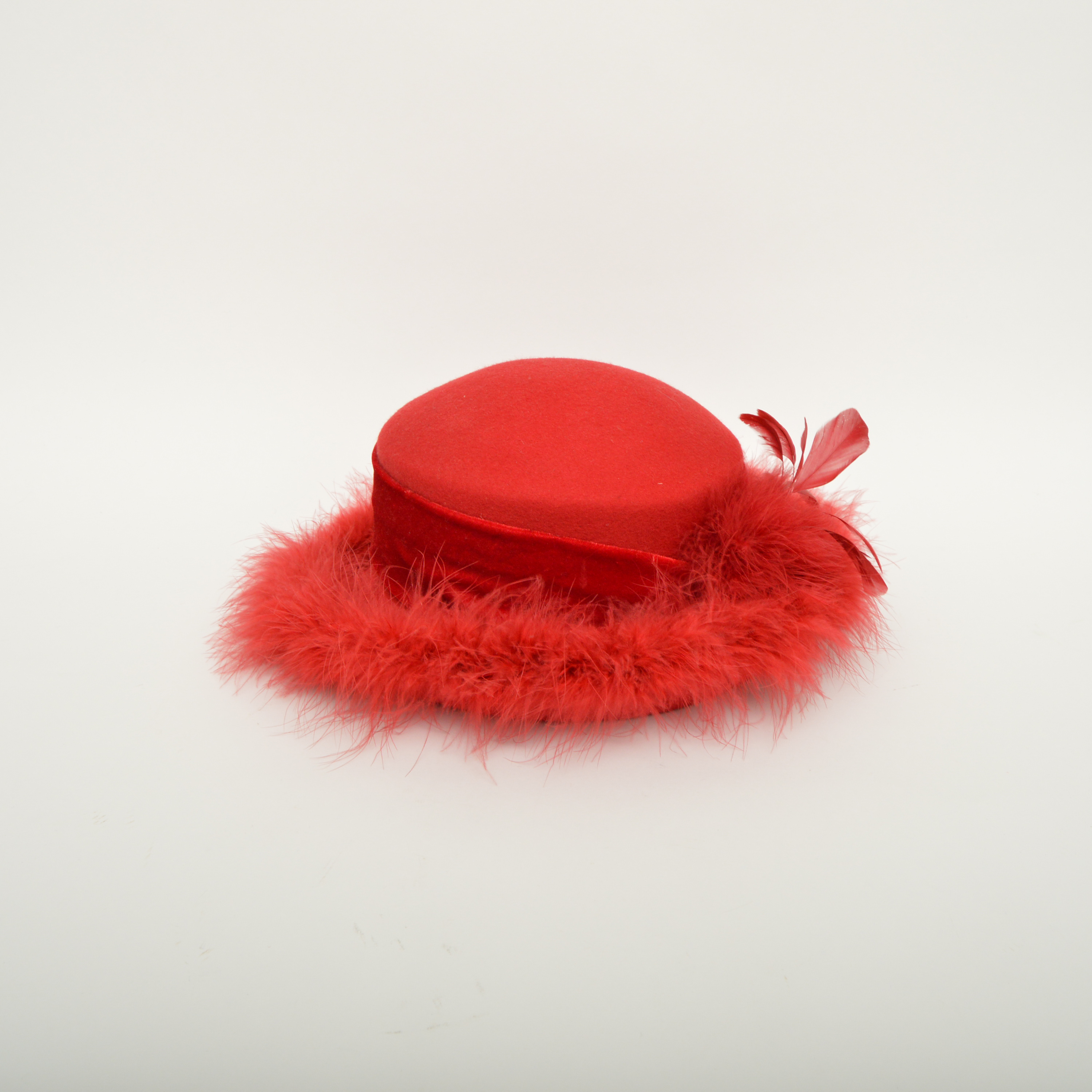Red Feathered Derby Hat