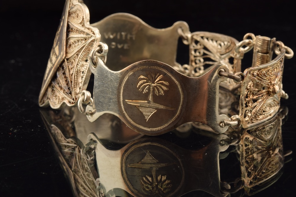 Large Filigree Style Sterling Bracelet