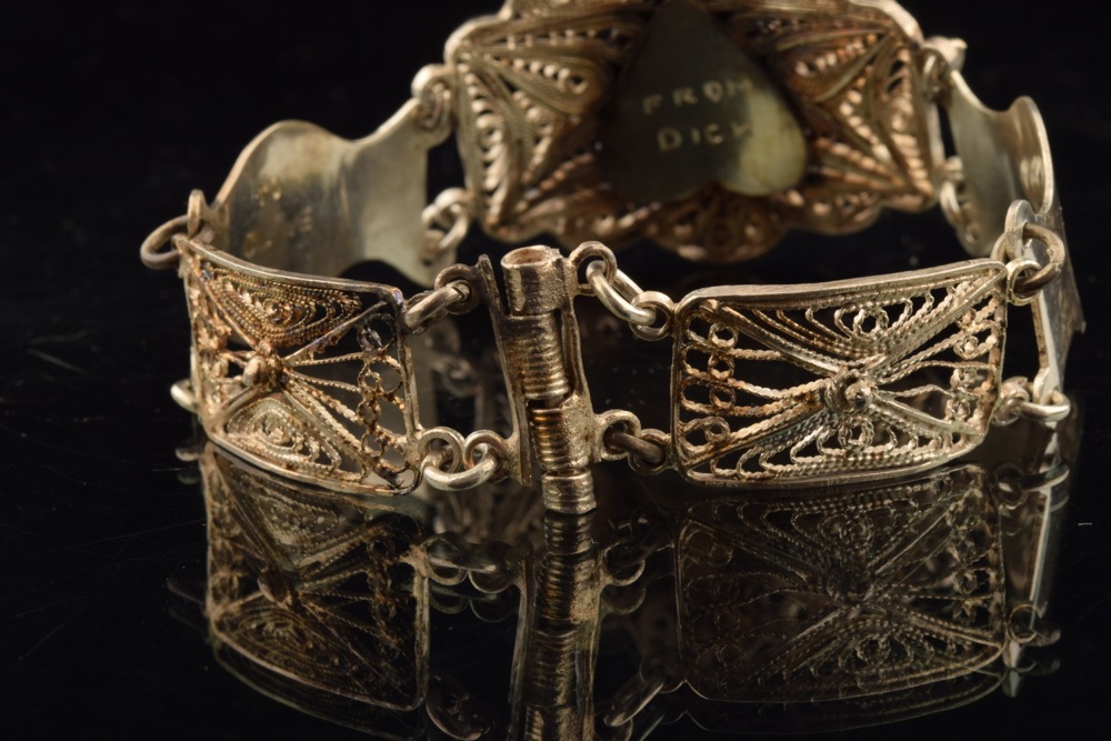 Large Filigree Style Sterling Bracelet