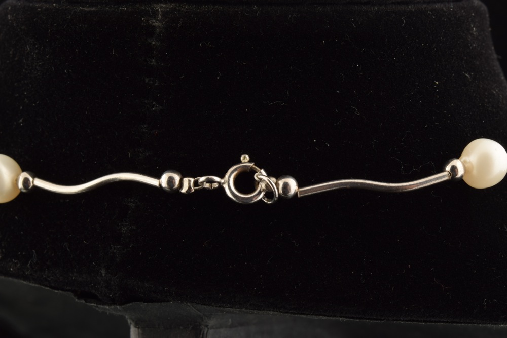 Sterling and Baroque Freshwater Pearl Necklace