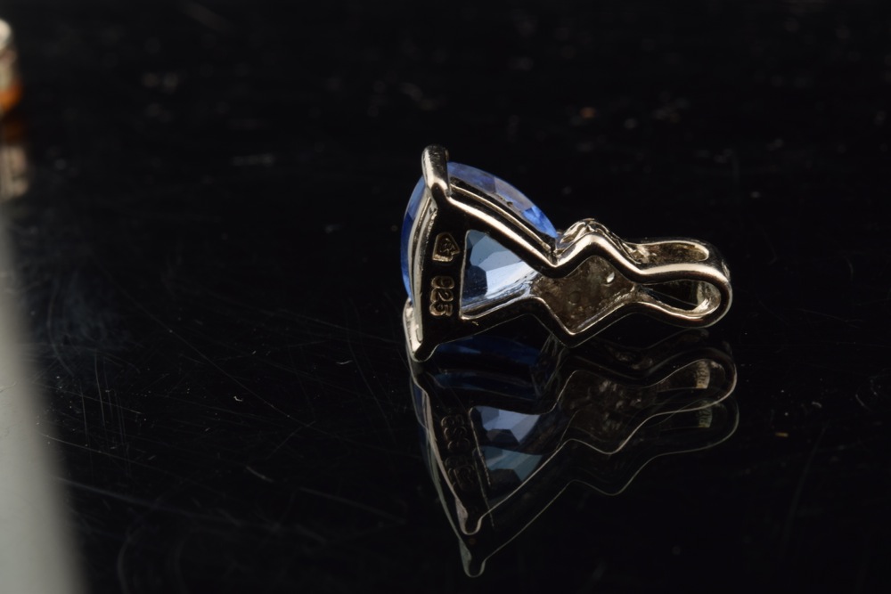 Three Sterling and Gemstone Pendants