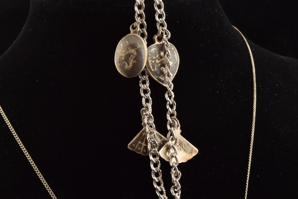 Matching Vintage Nielloware Siam Necklace and Bracelet