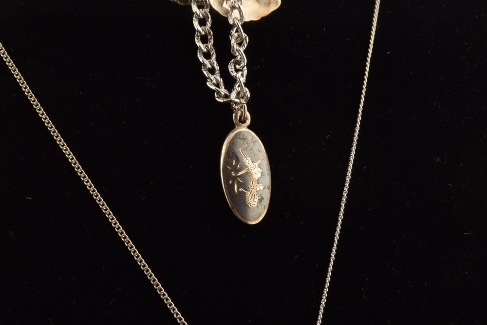 Matching Vintage Nielloware Siam Necklace and Bracelet