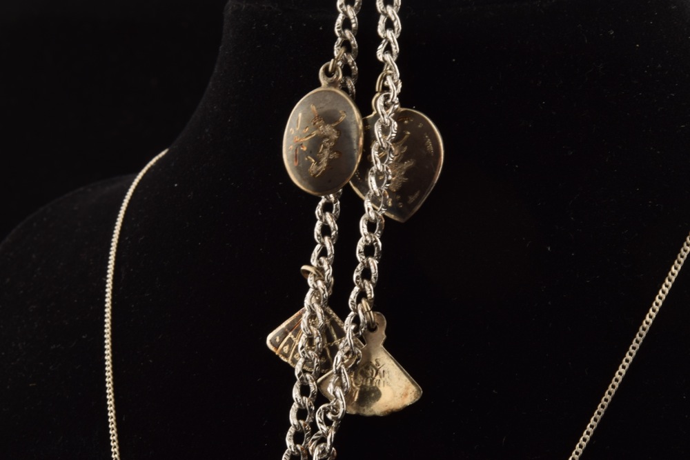 Matching Vintage Nielloware Siam Necklace and Bracelet