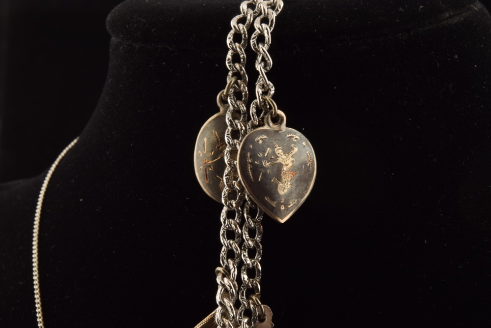Matching Vintage Nielloware Siam Necklace and Bracelet
