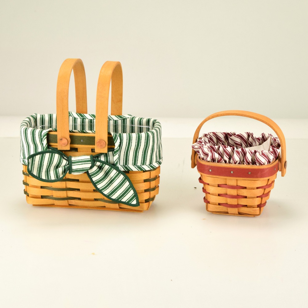 Pair of Longabergers, Including 1998 Picture Perfect Sweetheart and 1995 Sweetheart Sentiments Baskets