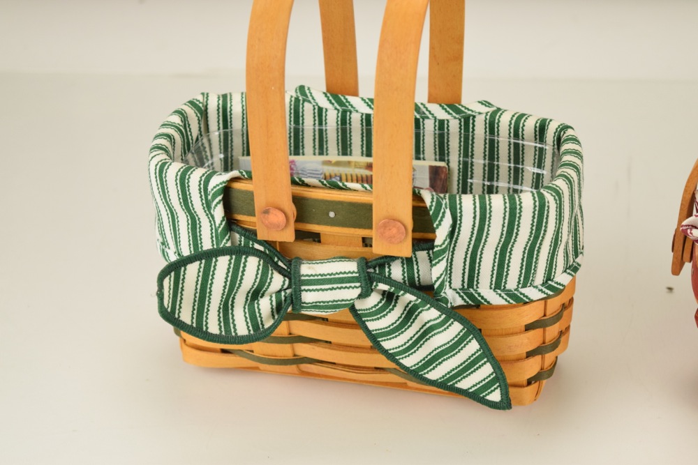 Pair of Longabergers, Including 1998 Picture Perfect Sweetheart and 1995 Sweetheart Sentiments Baskets