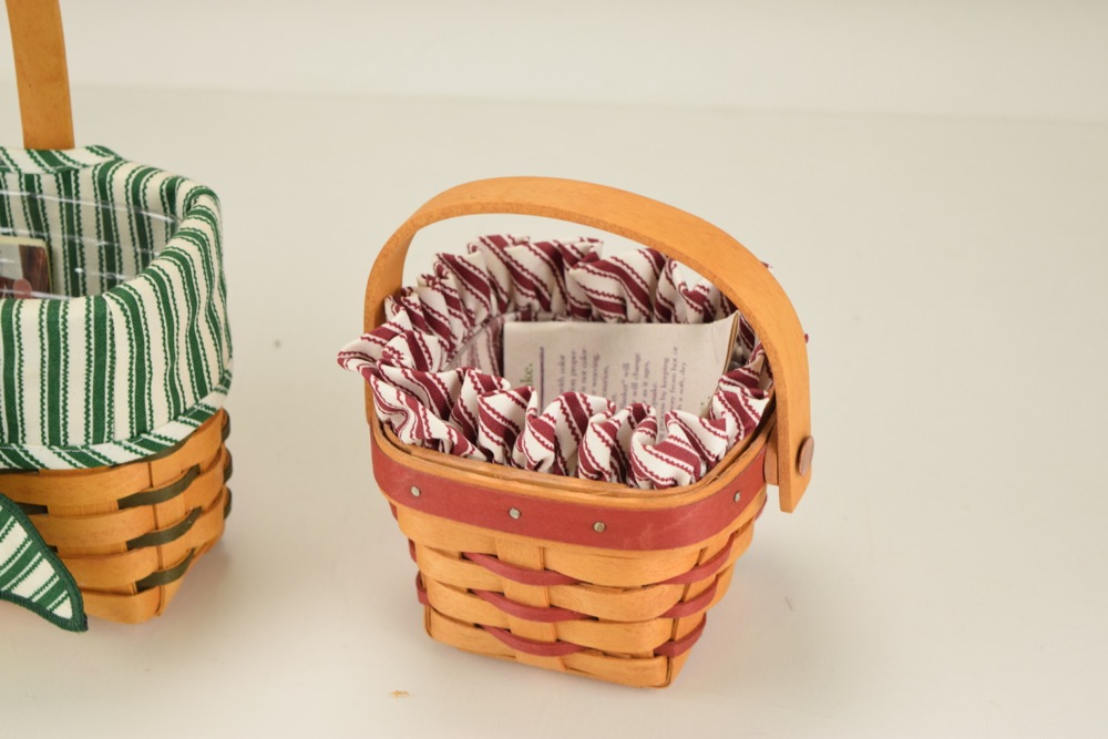 Pair of Longabergers, Including 1998 Picture Perfect Sweetheart and 1995 Sweetheart Sentiments Baskets