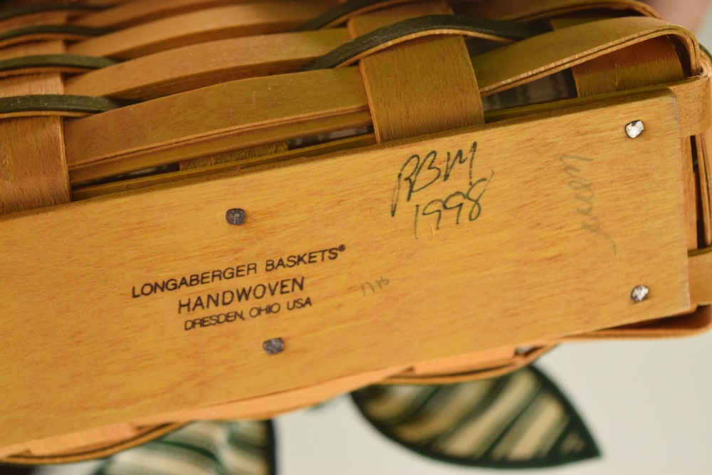 Pair of Longabergers, Including 1998 Picture Perfect Sweetheart and 1995 Sweetheart Sentiments Baskets