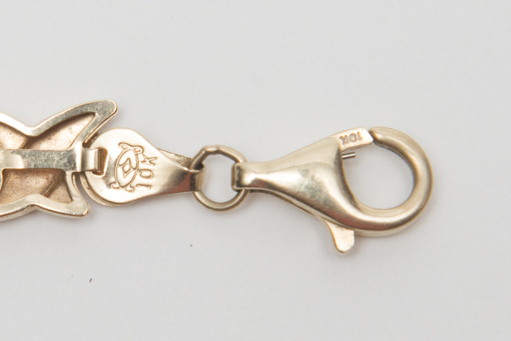 Pair of 10K Yellow Gold Heart Bracelets