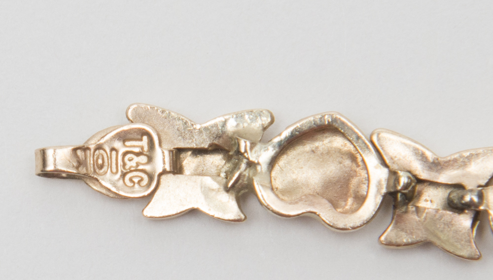 Pair of 10K Yellow Gold Heart Bracelets