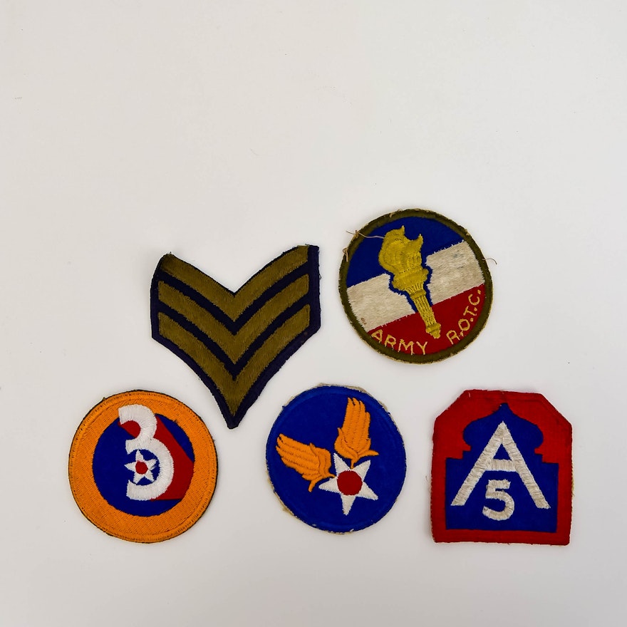 Collection of World War II Military Uniform Patches
