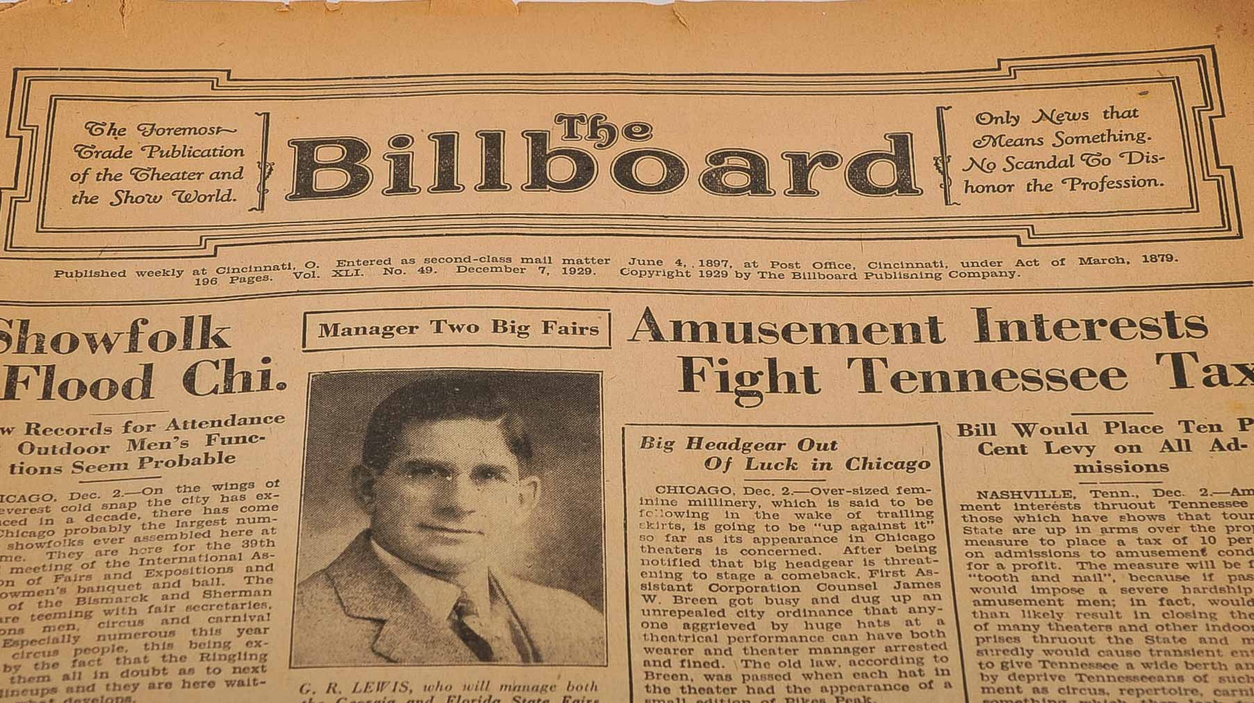 Christmas Memories Collectible Plate and The Billboard Christmas Special Issue c.1929