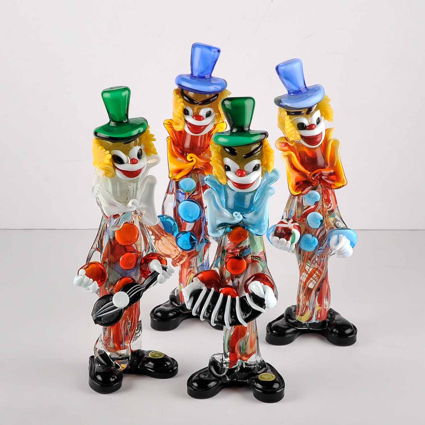 Set of Four Murano Glass Clowns
