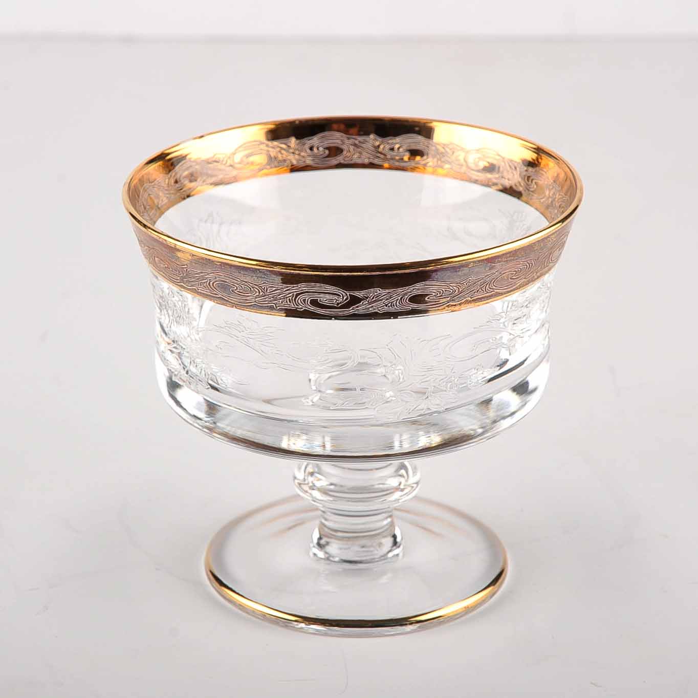 Set of Crystal Sherbet and Wine Glasses