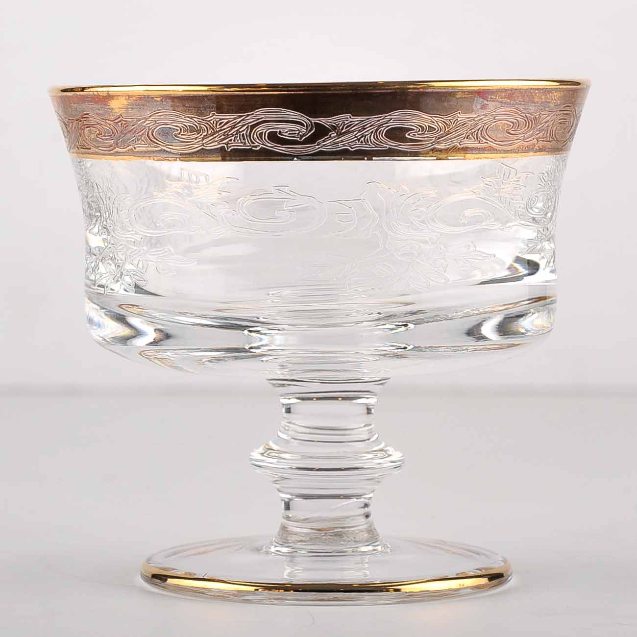 Set of Crystal Sherbet and Wine Glasses