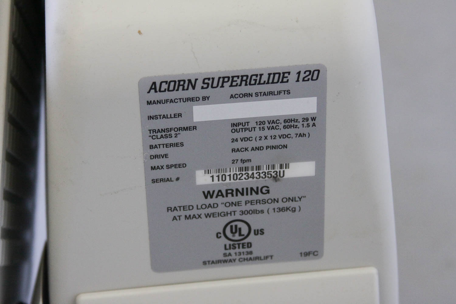 Acorn Superglide 120 Chairlift