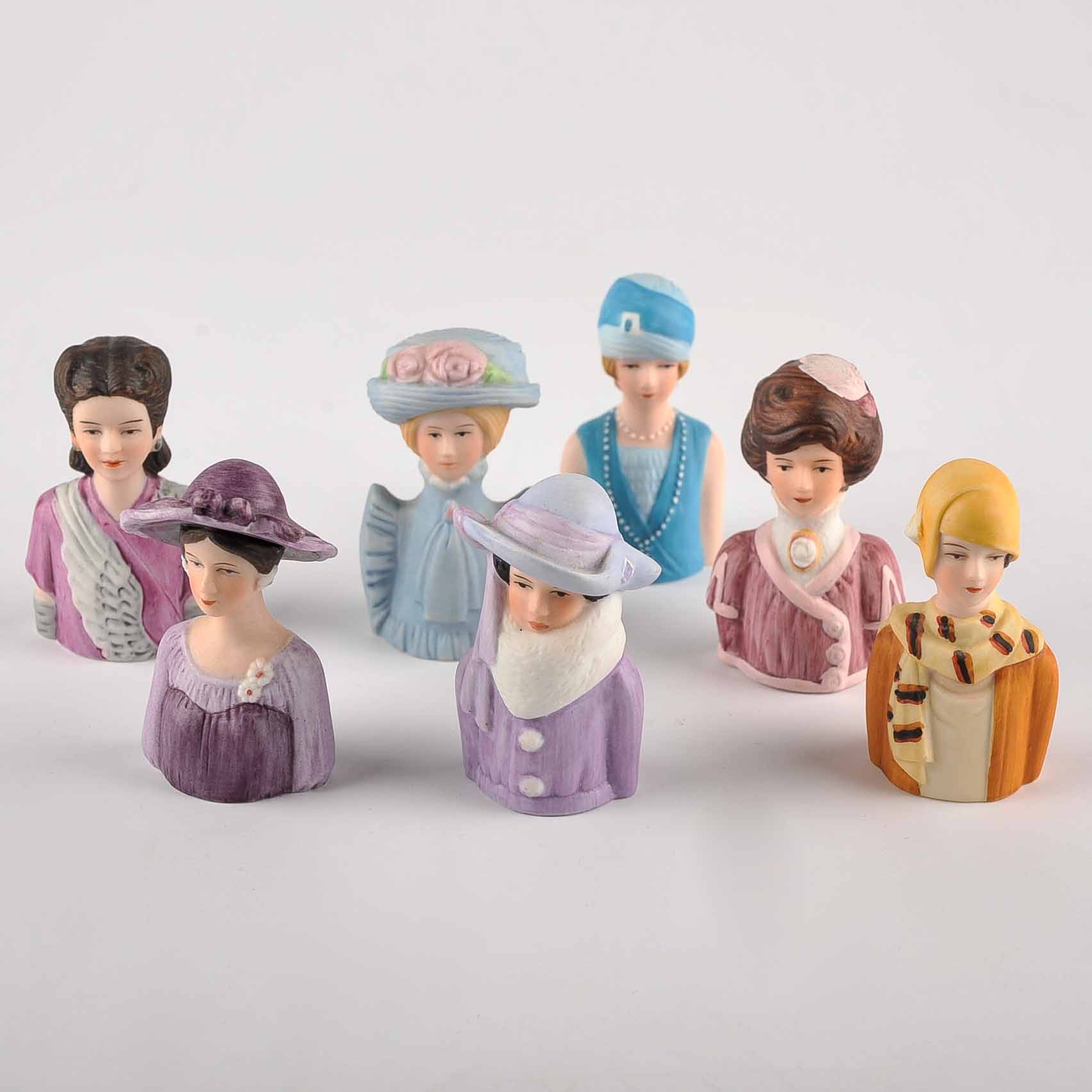 Porcelain Avon Thimbles Ladies of Fashion