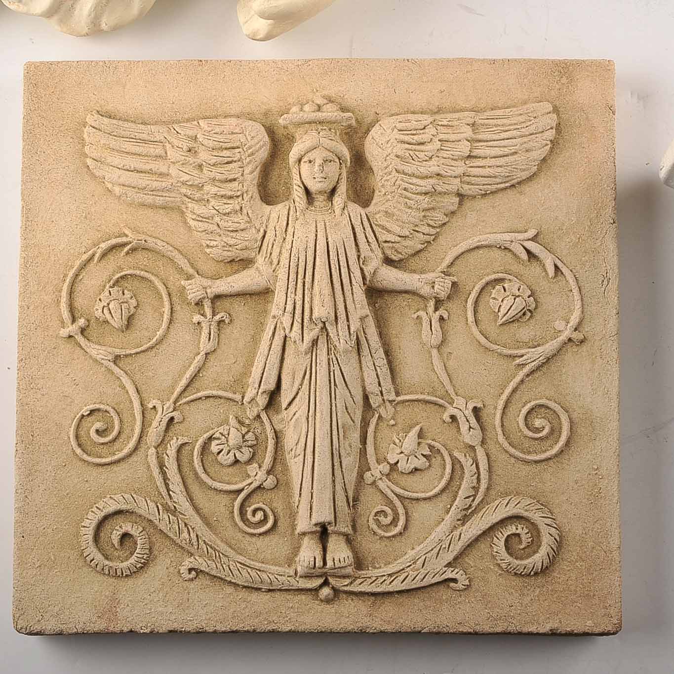 Trio of Ceramic Cherub Wall Sculptures