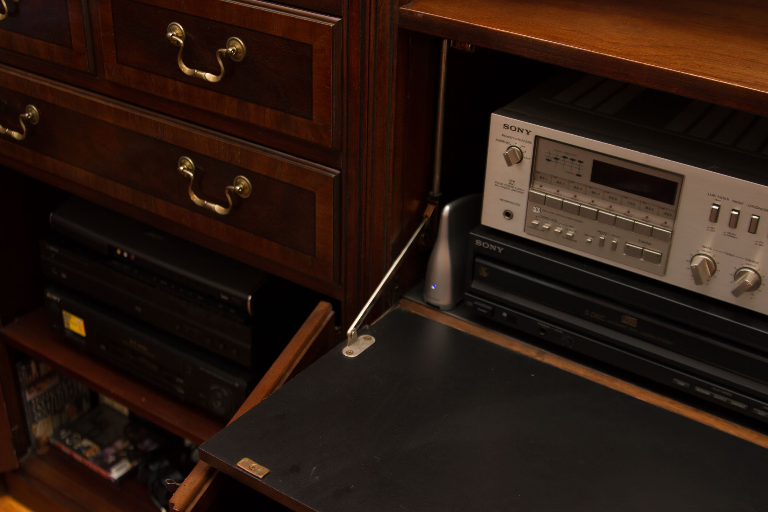 Drexel Heritage Chippendale Style Drop Front Wall Unit