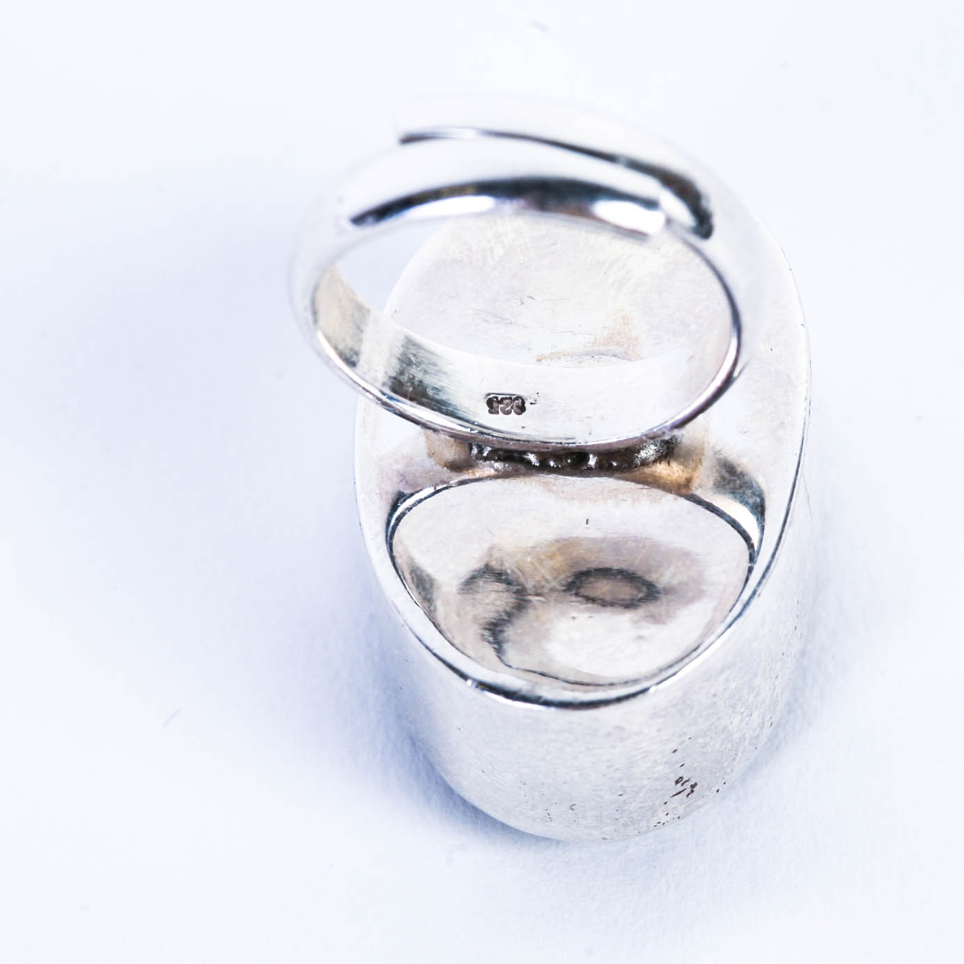 32 Carat Natural Oval Faceted Citrine Sterling Silver Ring