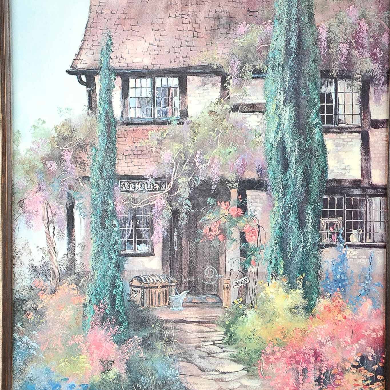 Marty Bell Offset Lithograph "Shere Village Antiques"