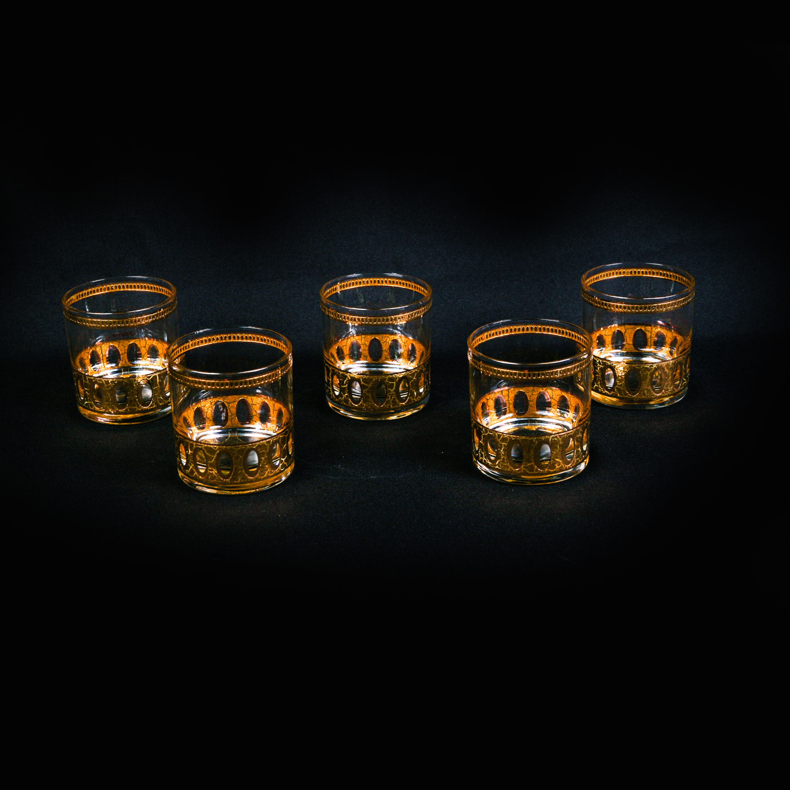 Set of Five Mid Century Modern Culver Hi Ball Glasses