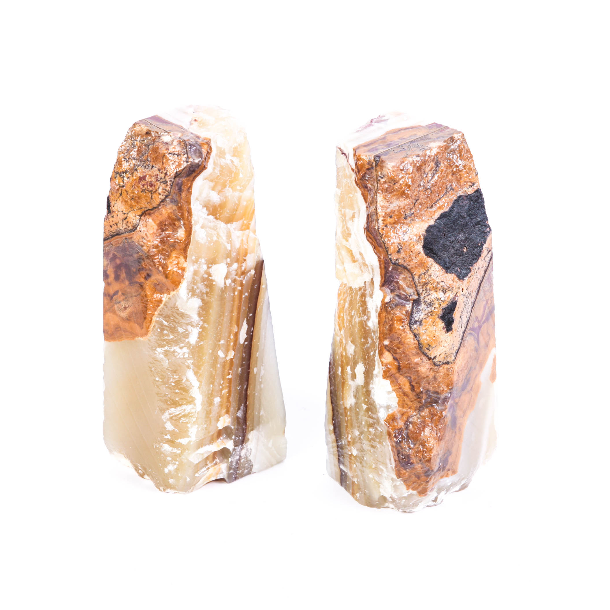 Solid Alabaster Stone Bookends